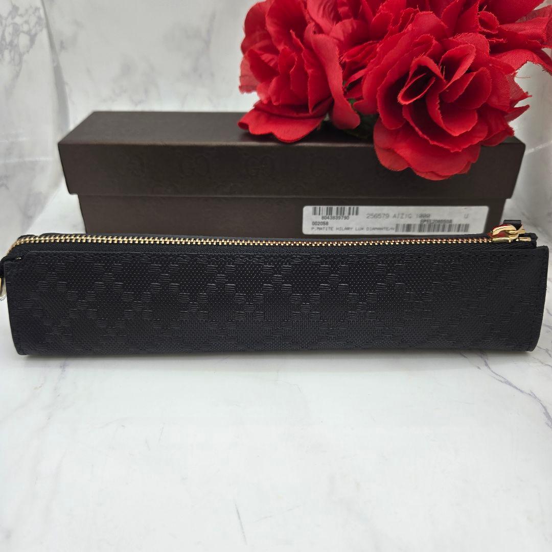 Gucci Pencil Case Diamante Black Leather — view 2