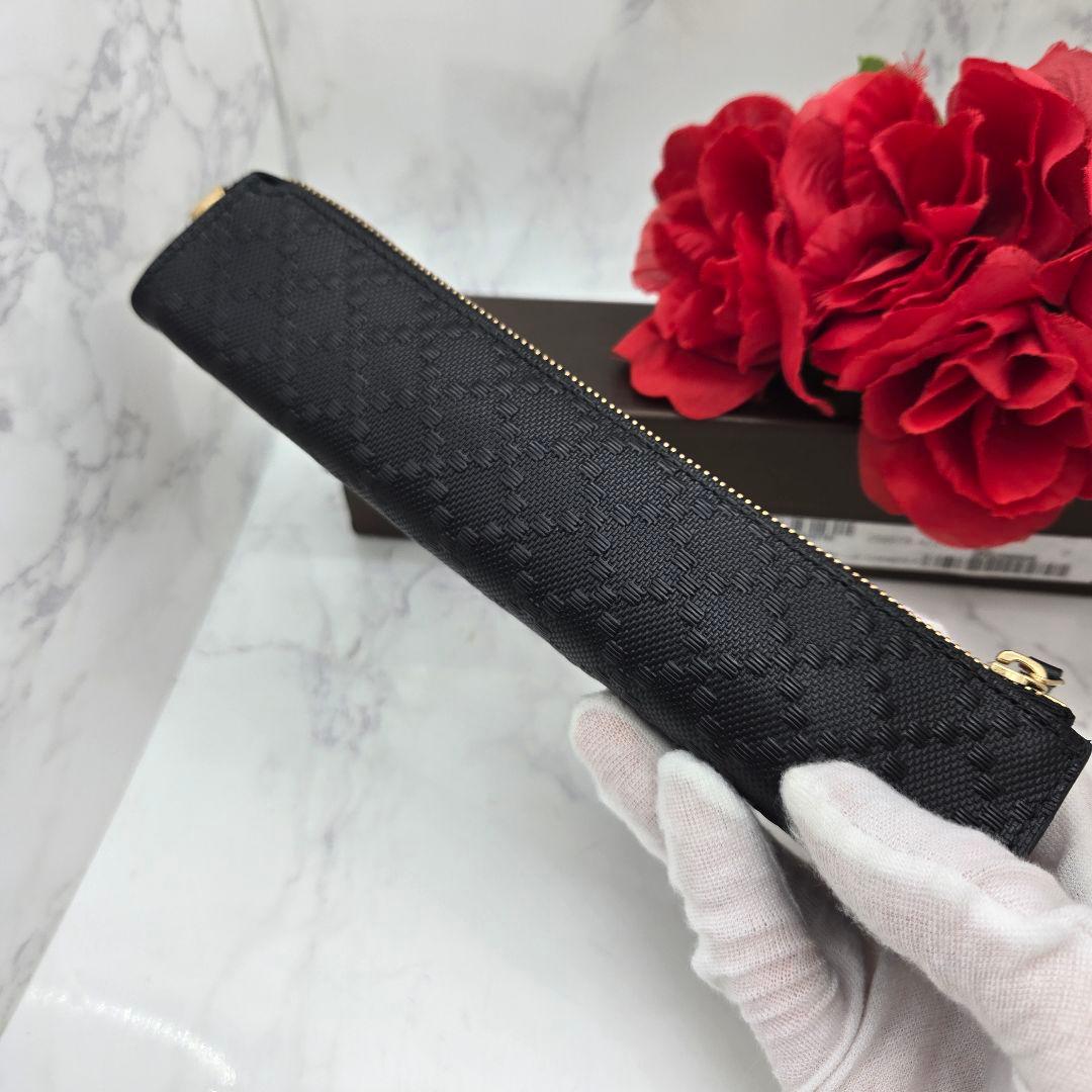 Gucci Pencil Case Diamante Black Leather — view 3