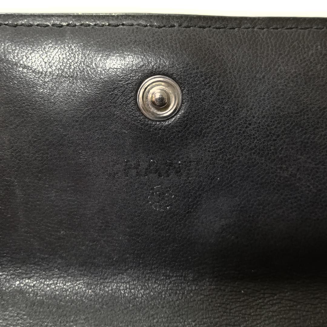 Chanel Lambskin Quilted Wallet Black Silver — view 5