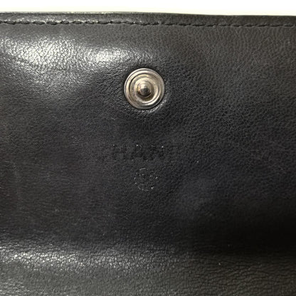 Chanel Lambskin Quilted Wallet Black Silver — view 5