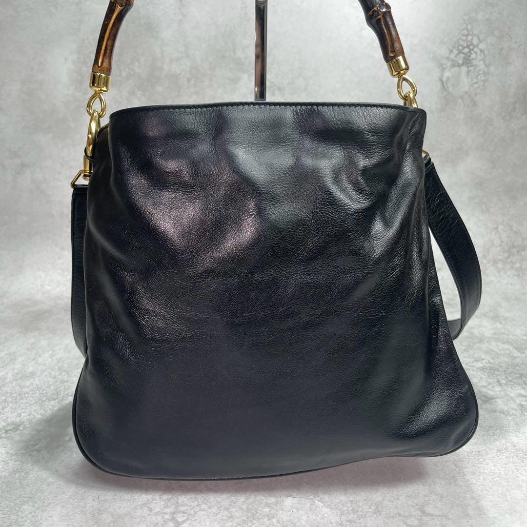 Gucci Shoulder Bag 2-Way Bamboo Black Leather — view 2