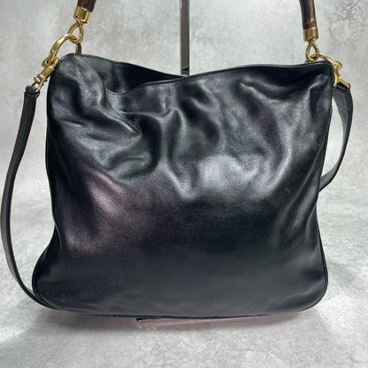 Gucci Shoulder Bag 2-Way Bamboo Black Leather — view 3