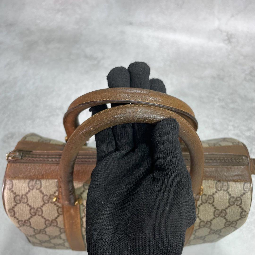 Gucci GG Sherry Line Boston Bag Brown Leather Logo — view 4