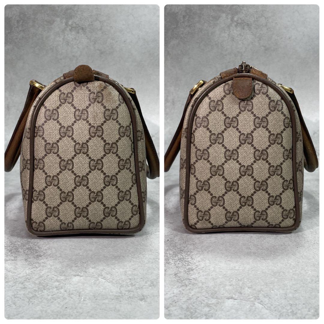 Gucci GG Sherry Line Boston Bag Brown Leather Logo — view 7