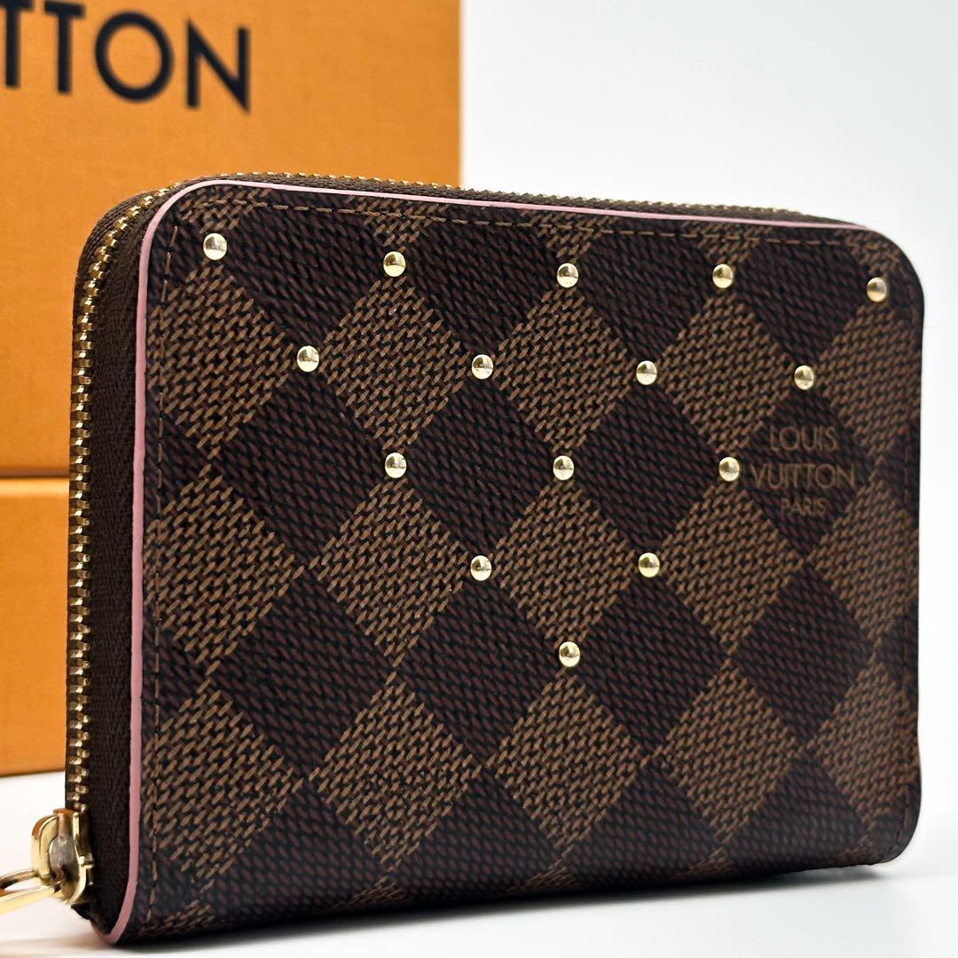 Louis Vuitton Slightly Limited Zippy Coin Purse Damier Studs
