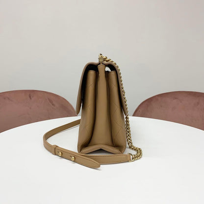 Chanel Quilted Turnlock CC Logo Leather Shoulder — view 2