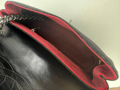 Chanel Leather Wool Felt Quilted Flap Bag — view 5