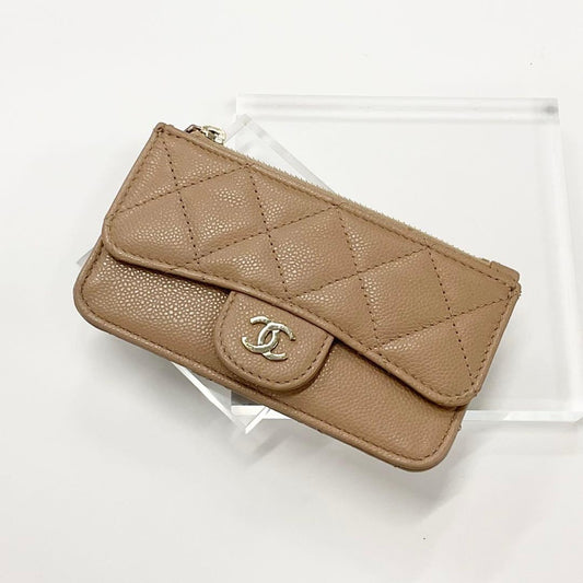 Chanel Caviar Leather CC Logo Fragment Case Coin Purse