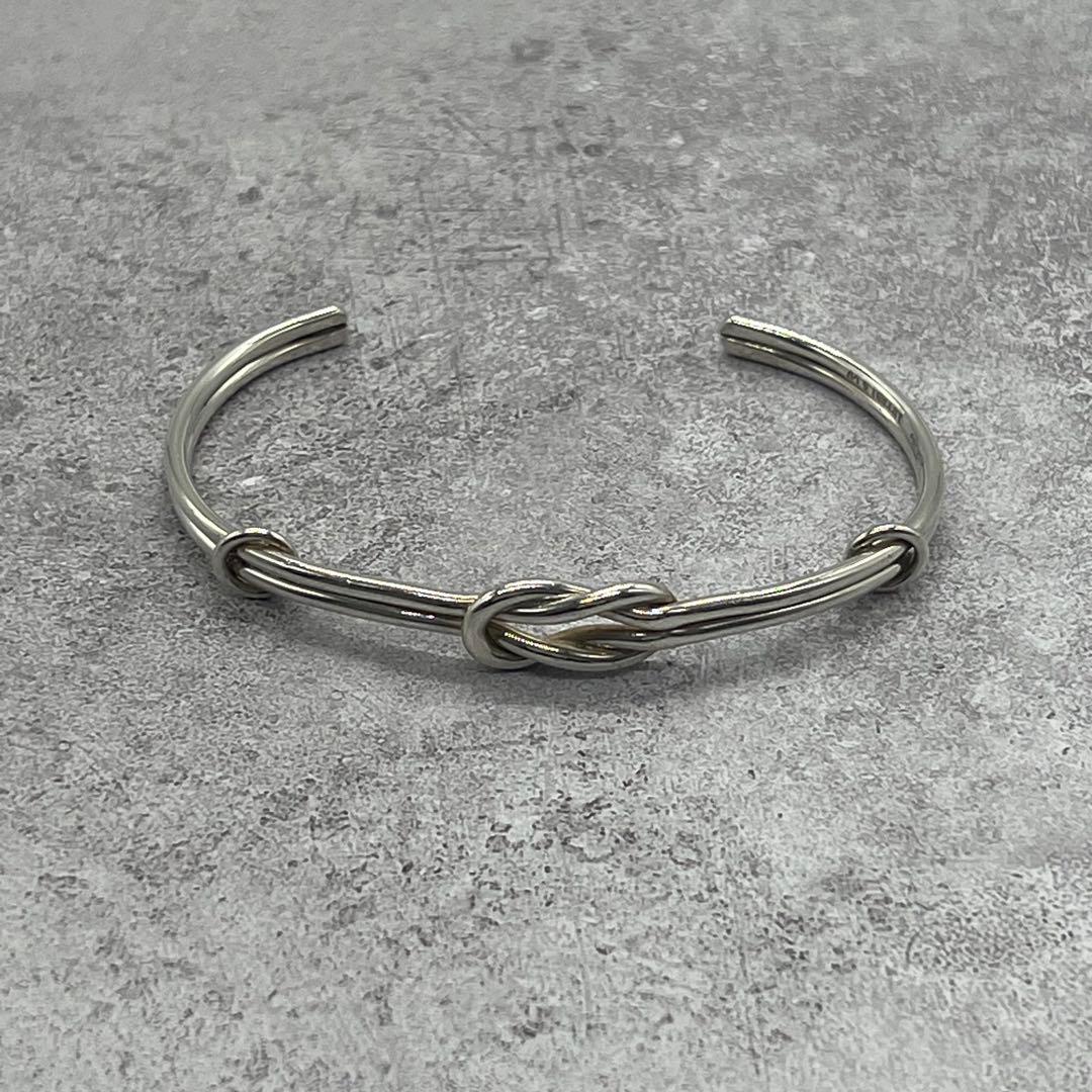 Tiffany & Co Center Knot Cuff Bangle Silver Bracelet