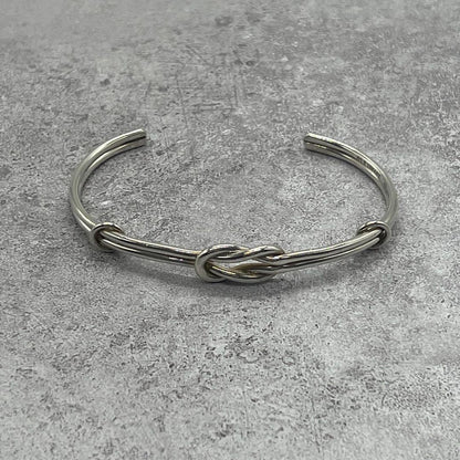 Tiffany & Co Center Knot Cuff Bangle Silver Bracelet