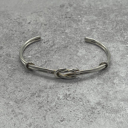 Tiffany & Co Center Knot Cuff Bangle Silver Bracelet