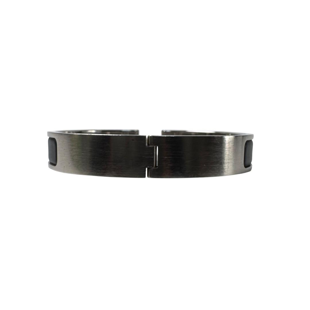 Hermes Click Bracelet Black Silver Large — view 4