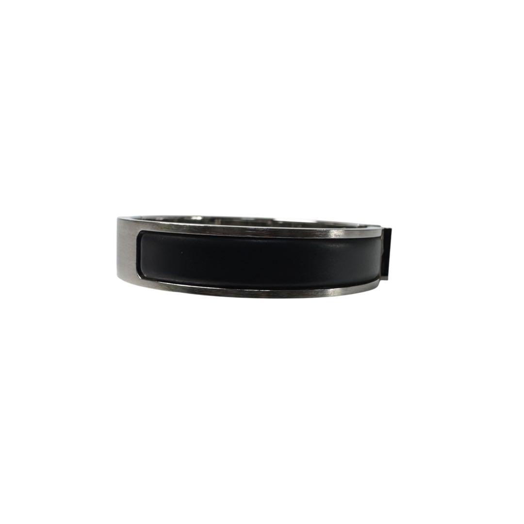 Hermes Click Bracelet Black Silver Large — view 5