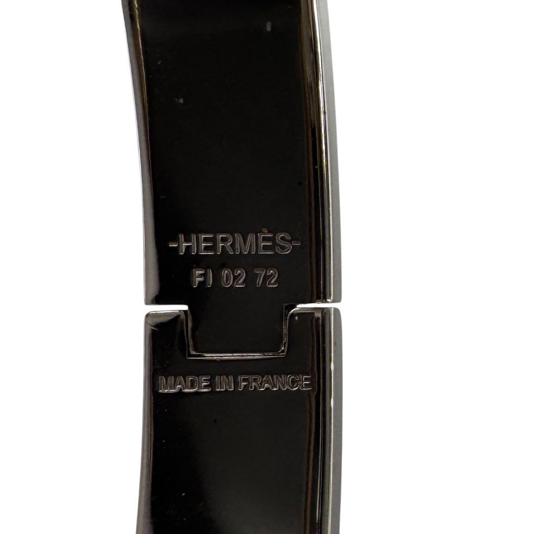 Hermes Click Bracelet Black Silver Large — view 7