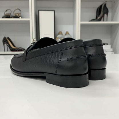 Hermes Destin Leather Kelly Loafers Black — view 4