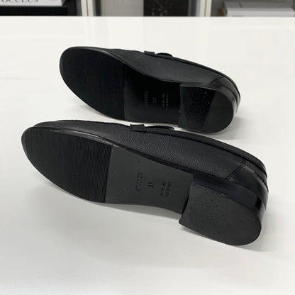 Hermes Destin Leather Kelly Loafers Black — view 6