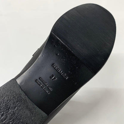 Hermes Destin Leather Kelly Loafers Black — view 8