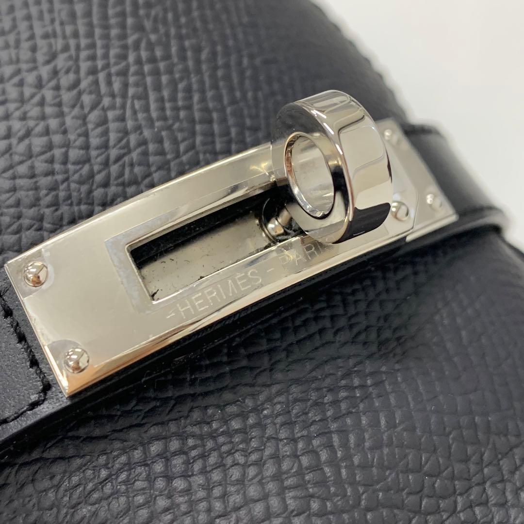 Hermes Destin Leather Kelly Loafers Black — view 9