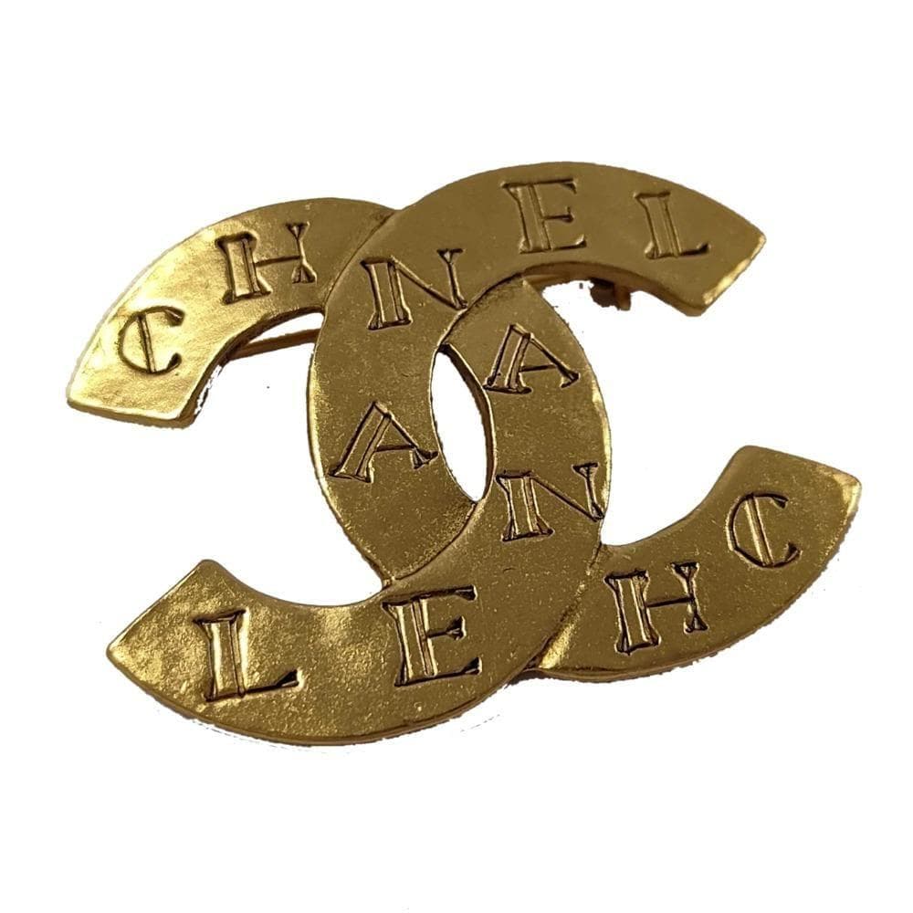 Chanel Brooch Gold CC Logo Vintage