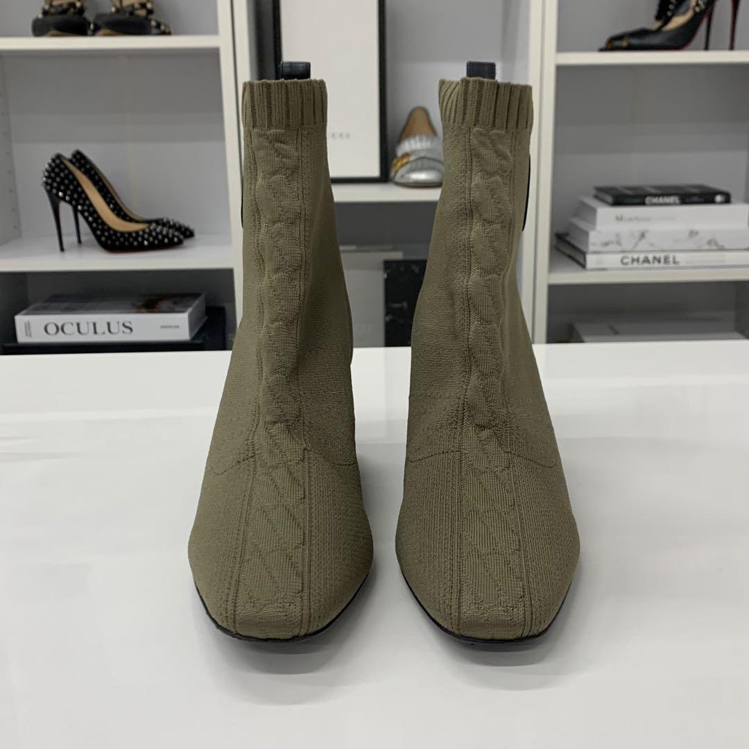Hermes Vert 60 Fabric Leather Ex-Libris Boots — view 4