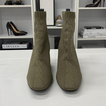 Hermes Vert 60 Fabric Leather Ex-Libris Boots — view 4