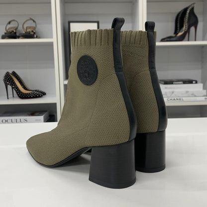 Hermes Vert 60 Fabric Leather Ex-Libris Boots — view 5