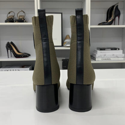 Hermes Vert 60 Fabric Leather Ex-Libris Boots — view 6