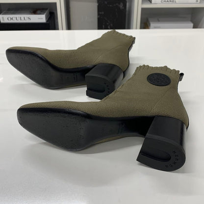Hermes Vert 60 Fabric Leather Ex-Libris Boots — view 7