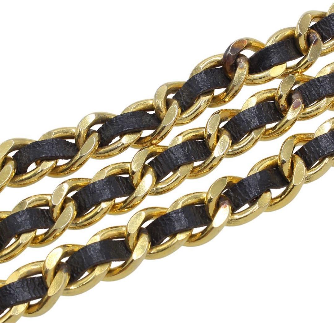 Chanel Camellia Motif Leather Chain Belt