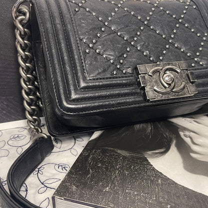 Chanel Studs Quilted Chain Shoulder Bag