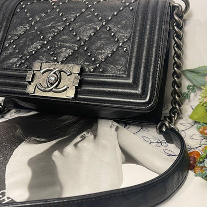 Chanel Studs Quilted Chain Shoulder Bag
