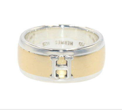 Hermes 49 18k Yellow Gold Logo Ring — view 4