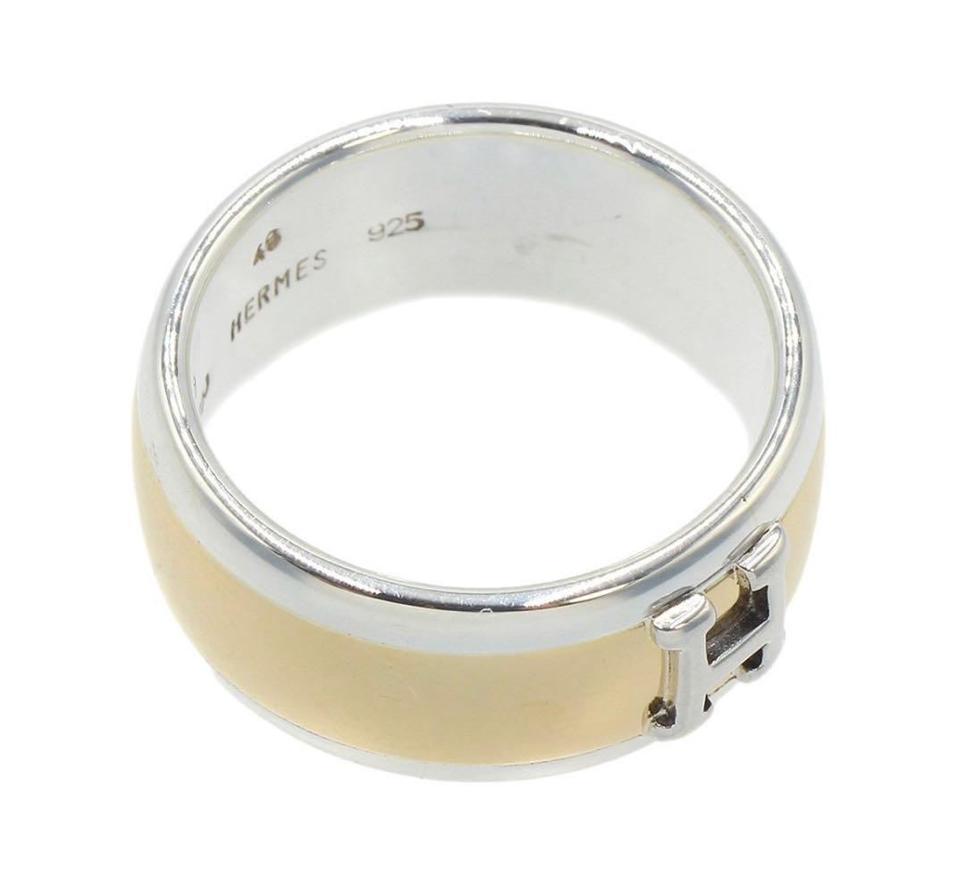 Hermes 49 18k Yellow Gold Logo Ring — view 6