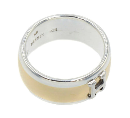 Hermes 49 18k Yellow Gold Logo Ring — view 6