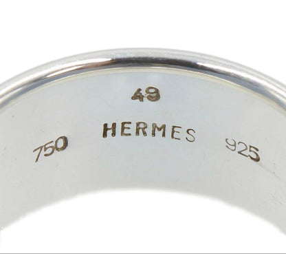 Hermes 49 18k Yellow Gold Logo Ring — view 7