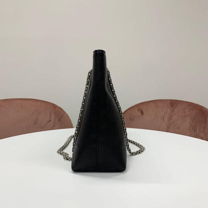 Chanel Caviar Leather CC Logo Chain Tote Black