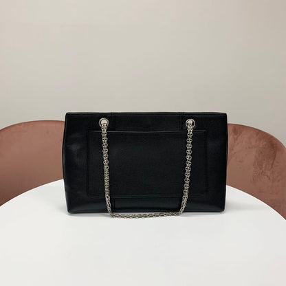 Chanel Caviar Leather CC Logo Chain Tote Black