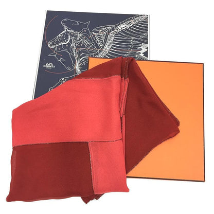 Hermes Scarf Muslin H Beaded Embroidery Shawl Unused Aq9223