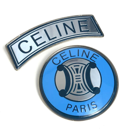 Celine Badges Set Of 2 Triomphe Logo Pin Badges Brooch