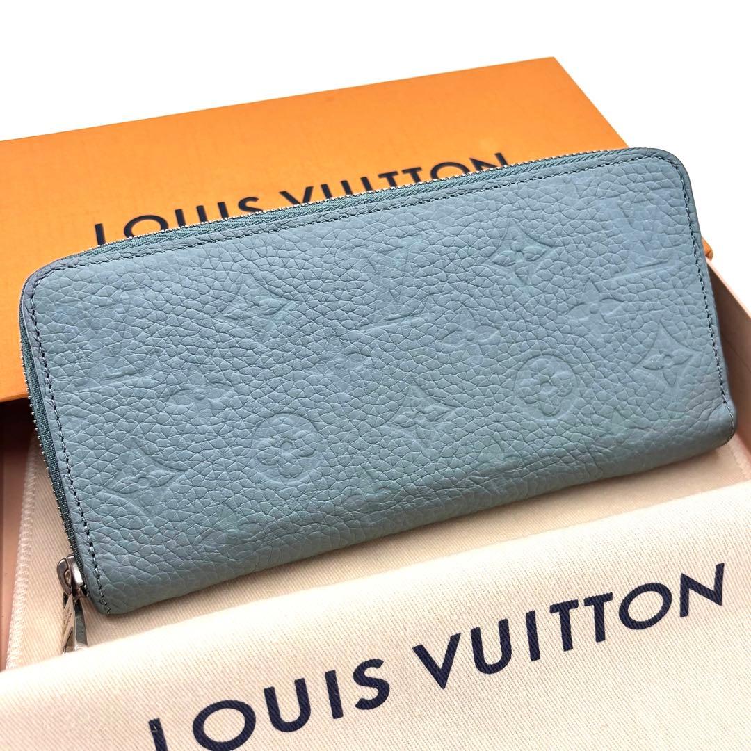 Louis Vuitton Taurillon Monogram Zippy Horizontal Misty Lake Wallet