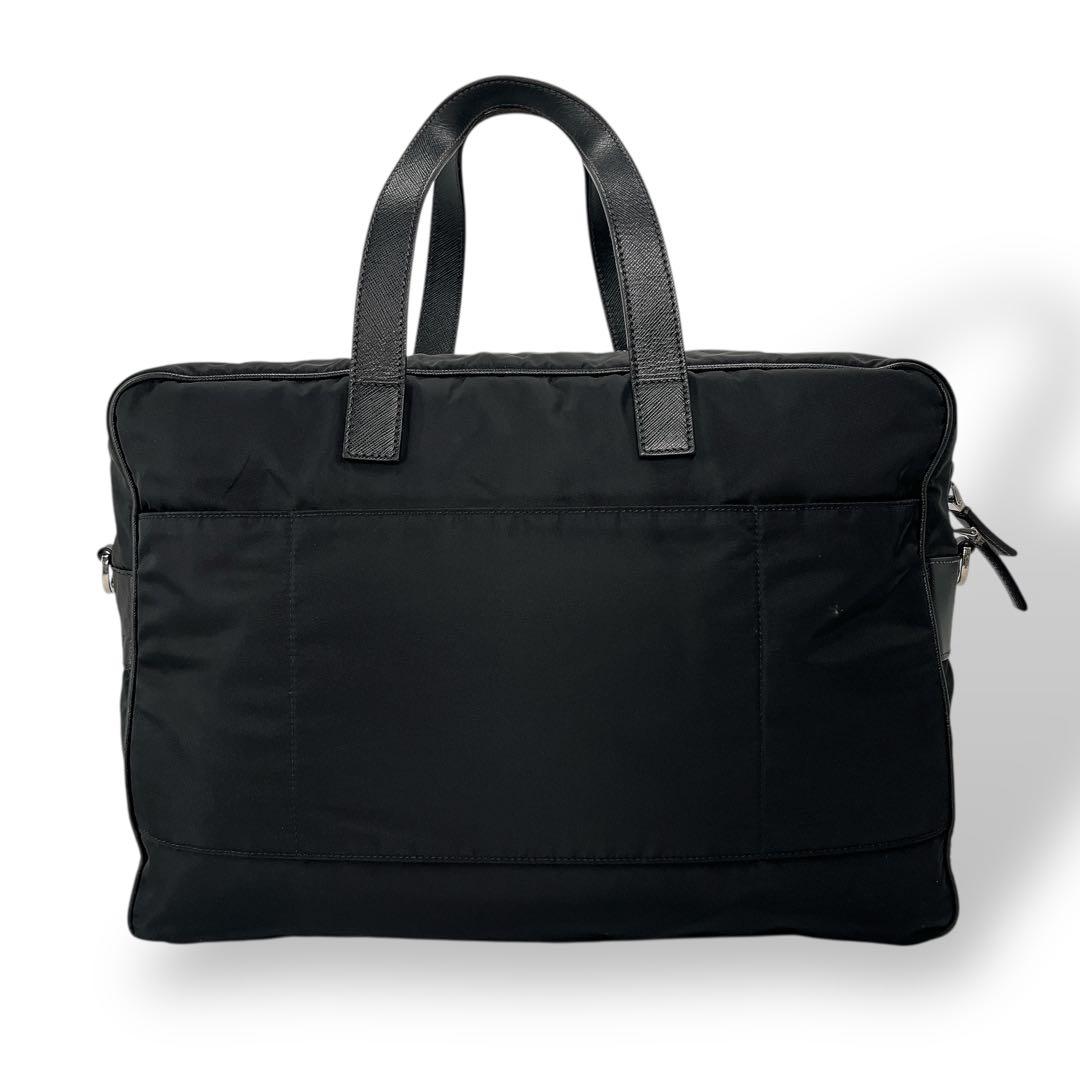 Prada 2way Business Bag Triangle Logo Shoulder Bag Nylon Leather