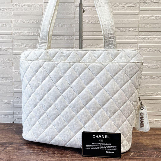 Chanel Caviar Leather Quilted Shoulder Tote