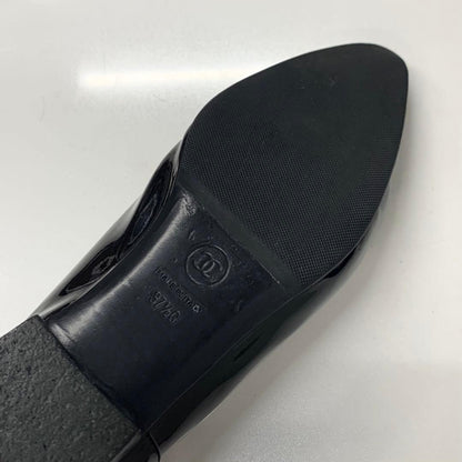 Chanel CC Logo Patent Loafers Black