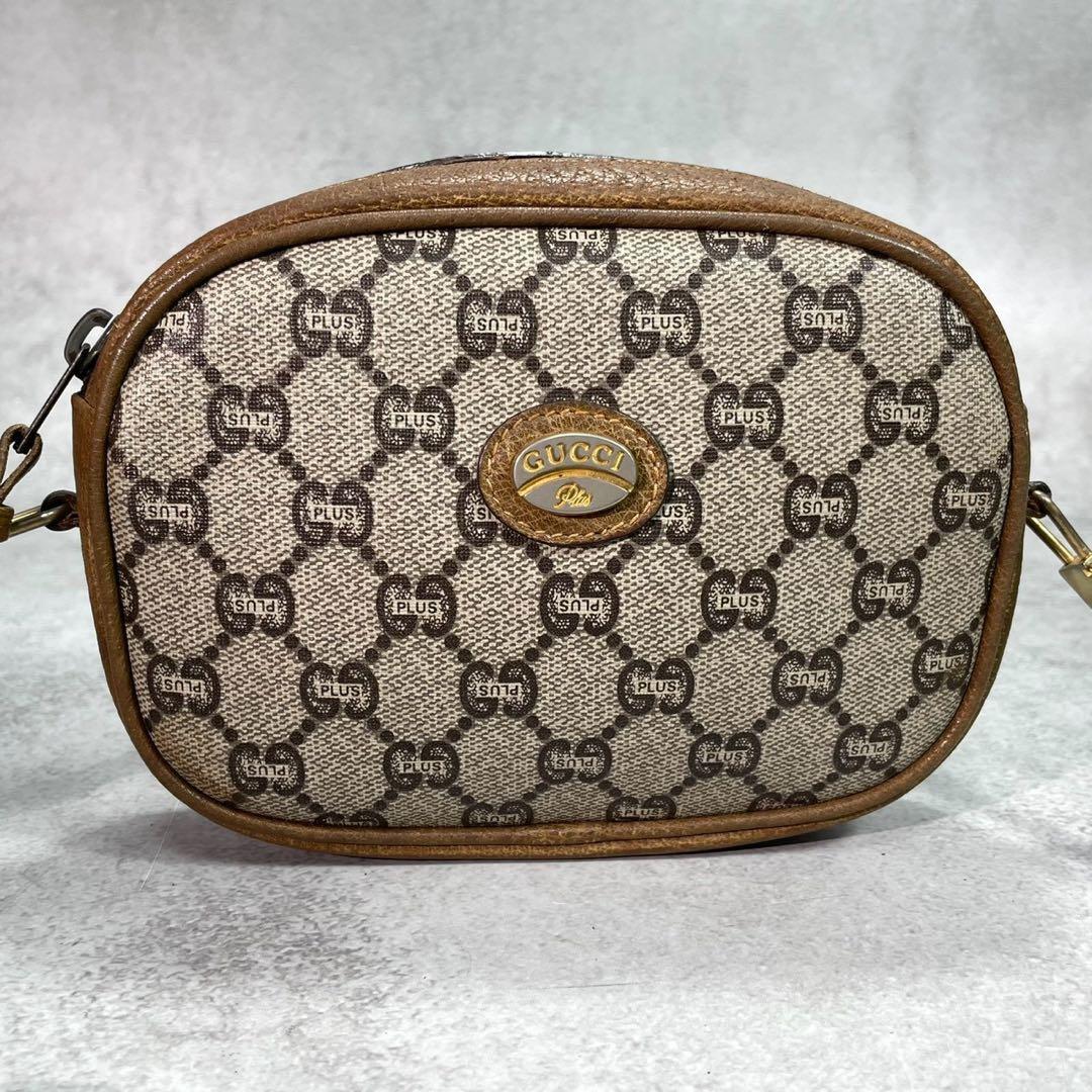 Gucci GG Shoulder Bag Brown Beige Logo Leather — view 2