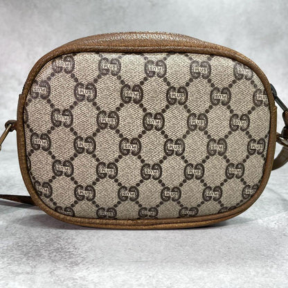 Gucci GG Shoulder Bag Brown Beige Logo Leather — view 3