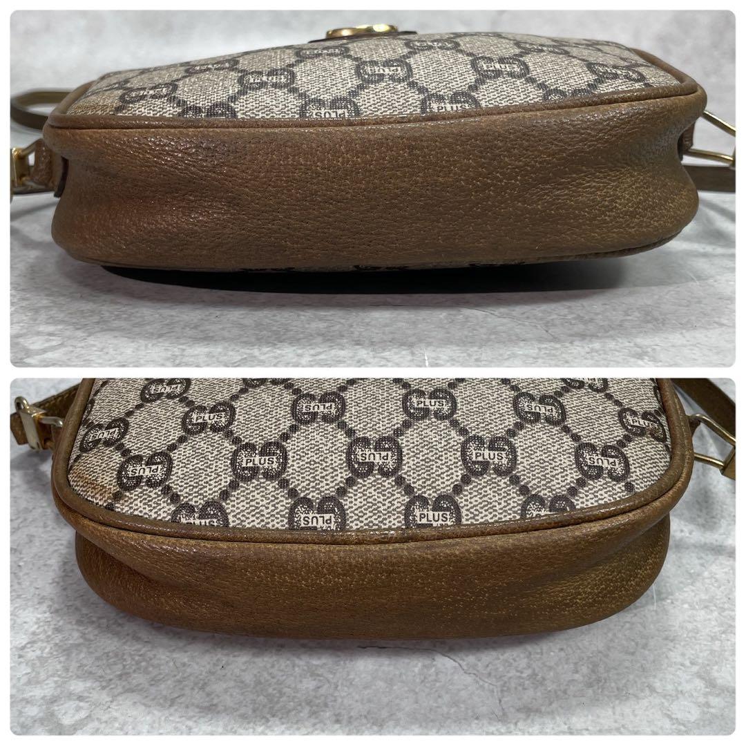 Gucci GG Shoulder Bag Brown Beige Logo Leather — view 7