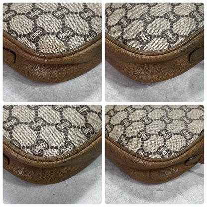 Gucci GG Shoulder Bag Brown Beige Logo Leather — view 8