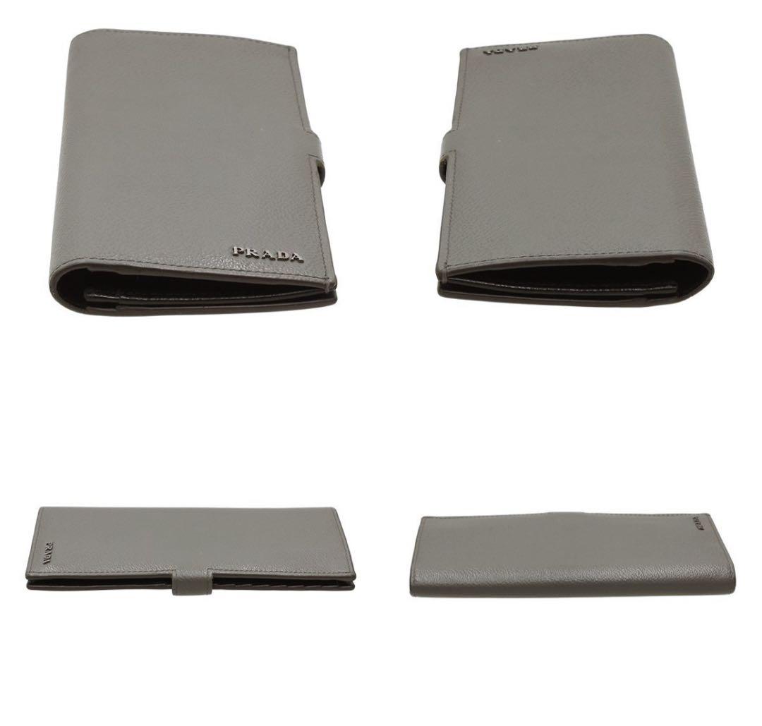 Prada Leather Bifold Long Wallet With Bill Compartment