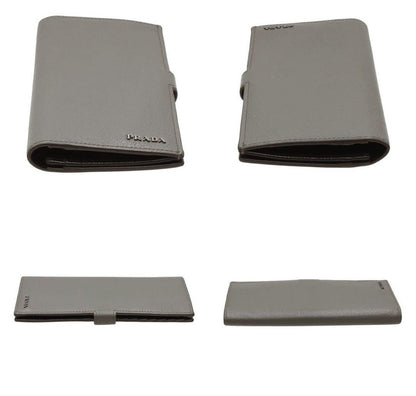 Prada Leather Bifold Long Wallet With Bill Compartment