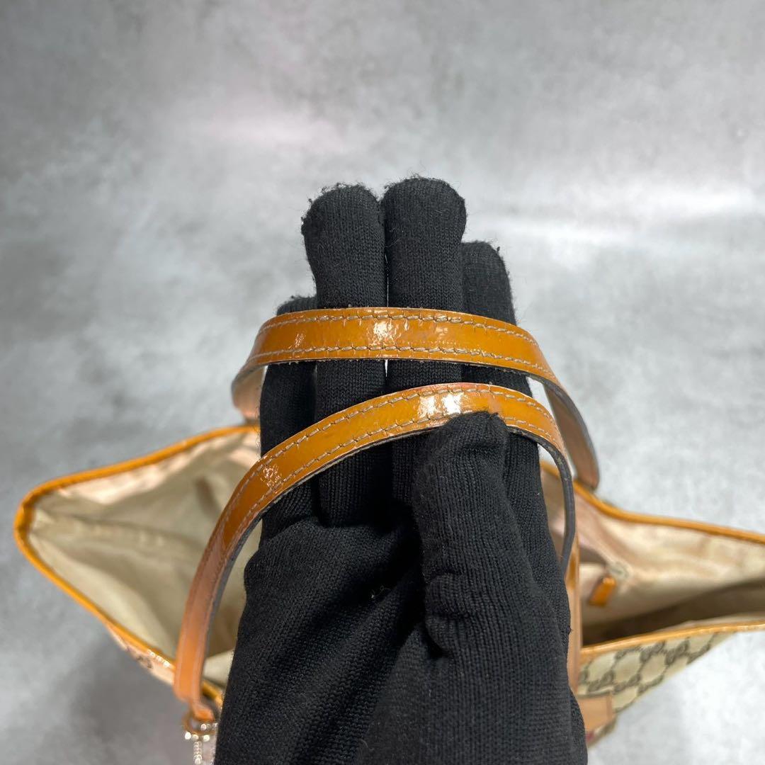 Gucci GG Sherry Line Tote Bag Brown Charm Logo — view 4